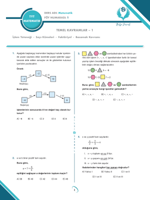 TYT MATEMATİK 18 FÖYLÜ - BİLGİ SARMAL