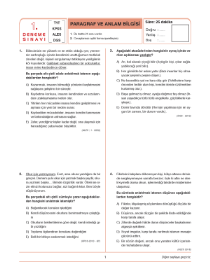 TYT - PARAGRAF VE ANLAM BİLGİSİ 25Lİ DENEME