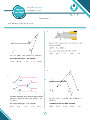 TYT - AYT GEOMETRİ 15 FÖYLÜ - BİLGİ SARMAL