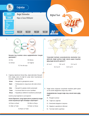 9. Sınıf Coğrafya DİJİTAL TEST - HIZ VE RENK - 2024