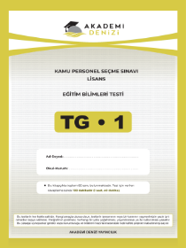KPSS - EĞİTİM BİLİMLERİ TG DENEME 1 - AKADEMİ DENİZİ