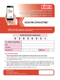 TYT - KİMYA BRANŞ DENEMELERİ - 15x20 TANIM YAYINLARI